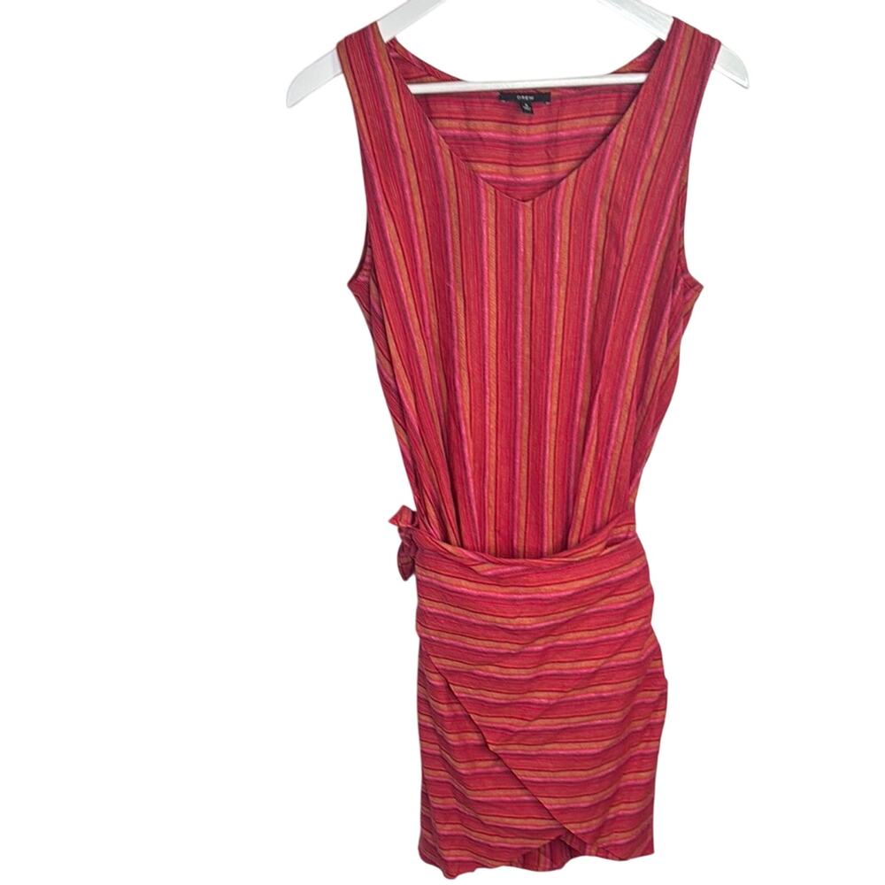 Anthroplogie Drew Red Stripe Morgan Linen Tie Front Dress W1313 Sz S